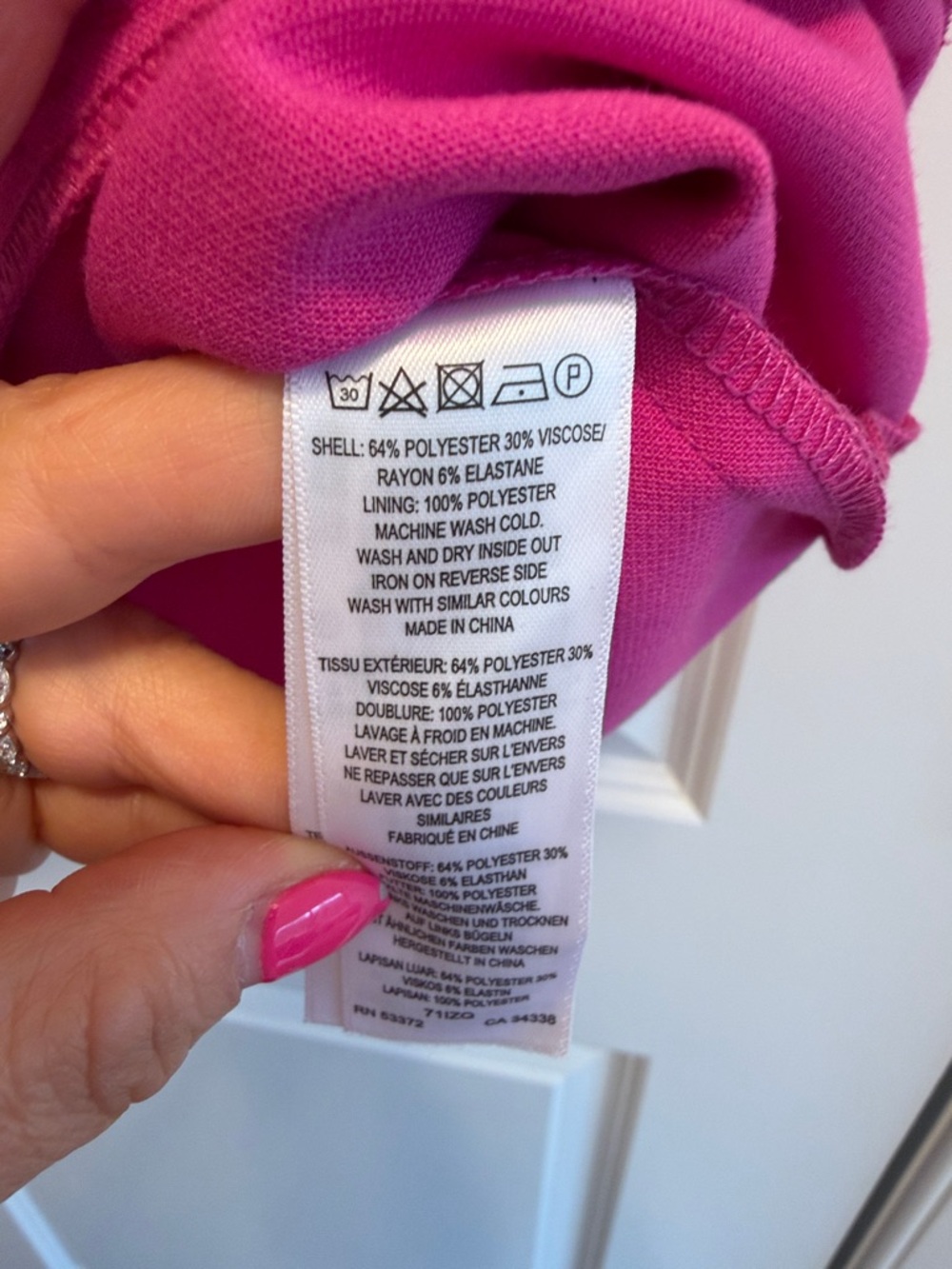 French Connection Hot Pink Puff sleeve Mini Dress size 10 GUC - Picture 4 of 7